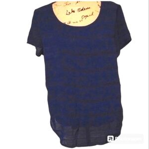 New Ann Taylor Navy Cap Sleeve Blouse Size Large Top